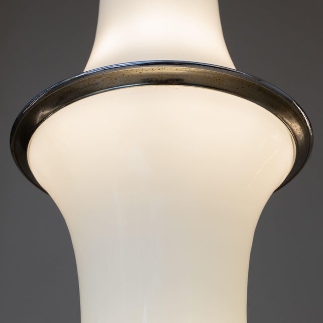 Floor Lamp in Opal Glass and Steel, 1970 For Sale - Image 9 of 13