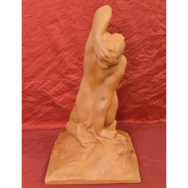 Ceramic Amedeo Gennarelli, Art Deco Nude of Young Woman, 20th Century, Terracotta For Sale - Image 7 of 10
