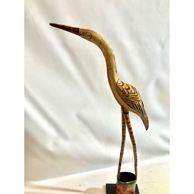 Metal Great Egret Vase For Sale - Image 7 of 7