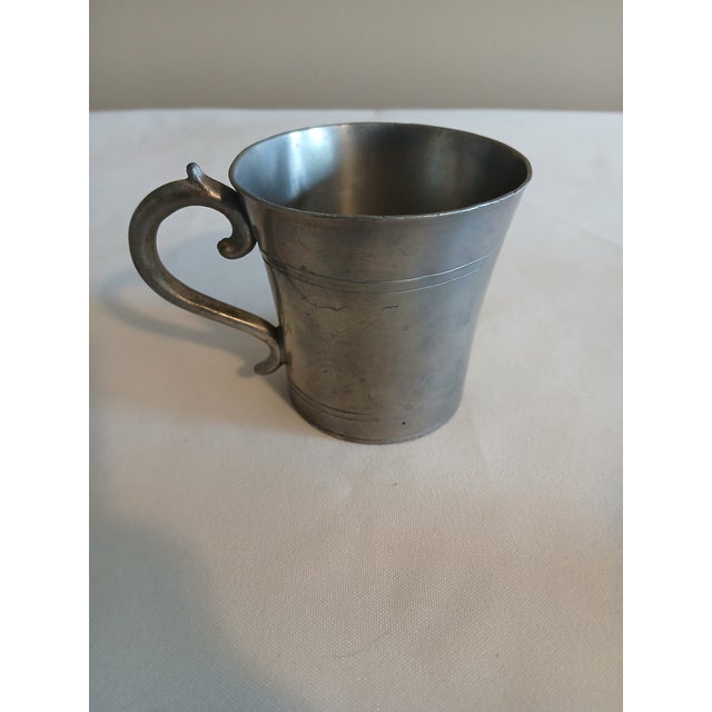 19th Century Antique Small Pewter Tankard Pair For Sale - Image 5 of 7
