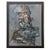 Mid Century Modern Abstract Jim Dine Style "Torso" Painting Framed Signed Blues, Grays, Green, Orange, Black For Sale