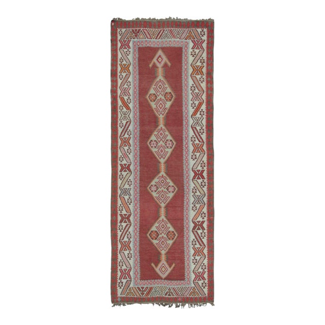 Vintage Khotan Samarkand Runner in Brown With Geometric Medallion - Rug & Kilim For Sale