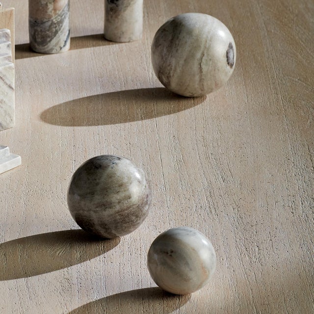 Early 21st Century Jaqueline Marble Orbs St/3 For Sale - Image 5 of 5