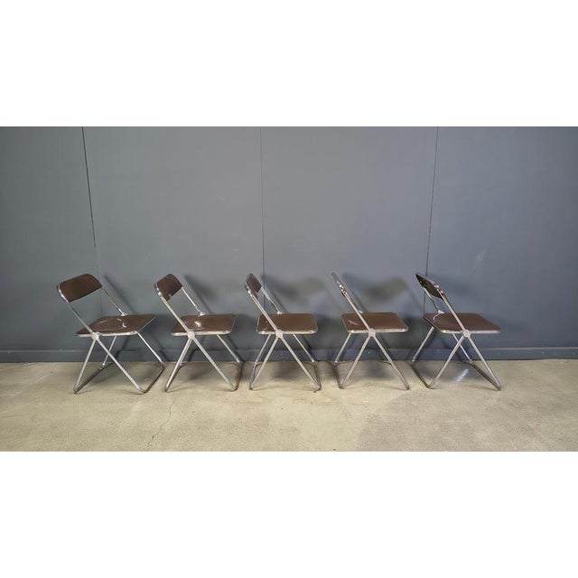 Vintage Plia Folding Chairs by Giancarlo Piretti for Castelli, 1970s, Set of 5 For Sale - Image 6 of 13