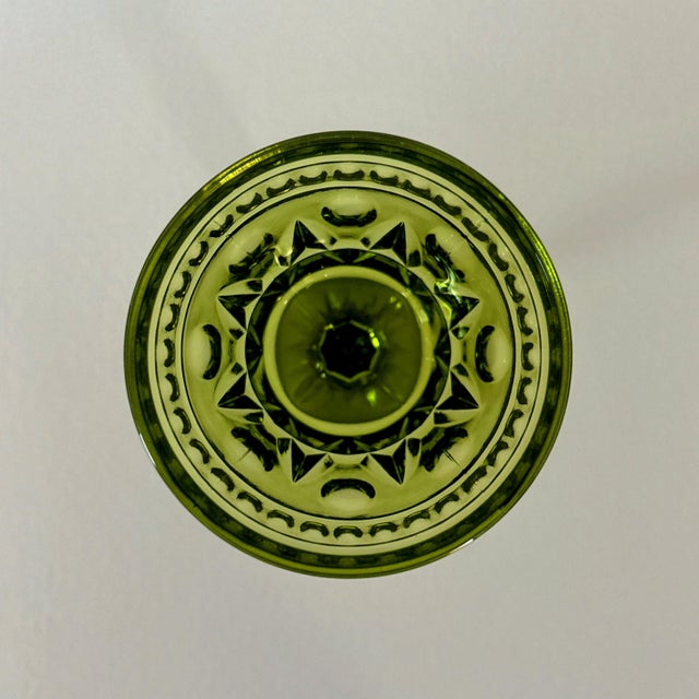 Colony Glass 1970s Vintage Colony Glass Park Lane Green Water Goblets- Set of 6 For Sale - Image 4 of 12