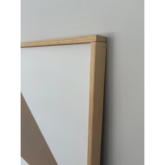 Abstract Abstract Contemporary Op Art Geometric Hard Edge Triptych Painting, Wood Framed, Signed Lee Fine For Sale - Image 3 of 10
