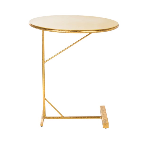 Metal Sionne Round C Table in Yellow / Gold For Sale - Image 7 of 8
