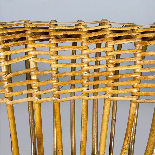 Mid-Century Modern Italian Armchair in Rattan and Fabric, 1960s For Sale - Image 12 of 18