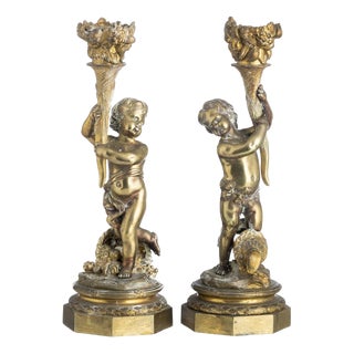 Napoleon III Candlesticks, 19th Century, Set of 2 For Sale