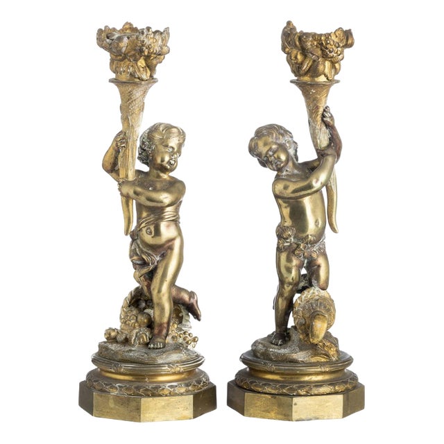 Napoleon III Candlesticks, 19th Century, Set of 2 For Sale