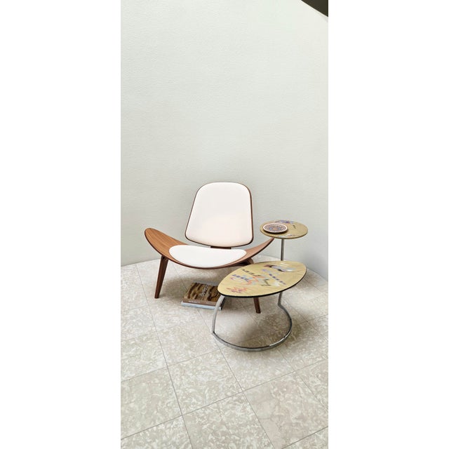 Carlo Malnati Post-Modern Italian Gold Abstract Print Side Table Oval 80s 90s For Sale - Image 11 of 15