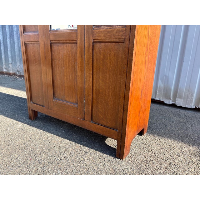 Small Art Nouveau French Wardrobe with Mirror, 1920 For Sale - Image 6 of 14