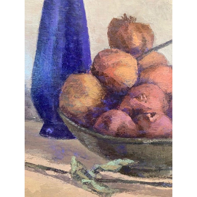 Contemporary Giampaolo Talani "The Fish, La Rose and the Pomegranates" Oil on Board, Still Life, Tuscan Contemporary Art by Italian Master For Sale - Image 3 of 10