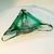 Big Vintage Triangular Ashtray or Catch-all in Murano Glass. Stunning Aquamarine submerged colour with Air Bubble. Hand...