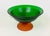 Mid-Century Modern Emerald Green Frosted Glass and Terracota Pedestal Bowl, 1950s For Sale - Image 10 of 13