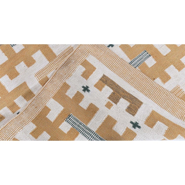 Tan Contemporary Flatweave Tribal Tan With Beige Rug "Crux" by Doris Leslie Blau For Sale - Image 8 of 8