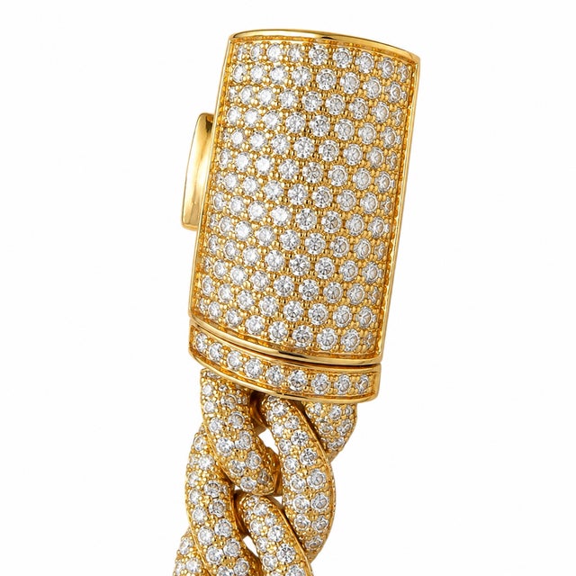 2020s 14k Yellow Gold 9.5 Ct Natural Diamond Infinity Bracelet, 8 In For Sale - Image 5 of 11