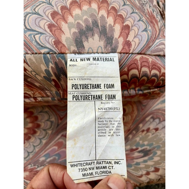 Coastal Style Rattan Lounge Chair and Ottoman Set by Whitecraft Rattan Inc. Circa 1970s For Sale - Image 12 of 12