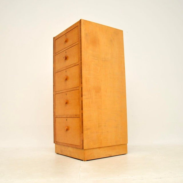 1920s Art Deco Sycamore Chest of Drawers attributed to Hille, 1920s For Sale - Image 5 of 11