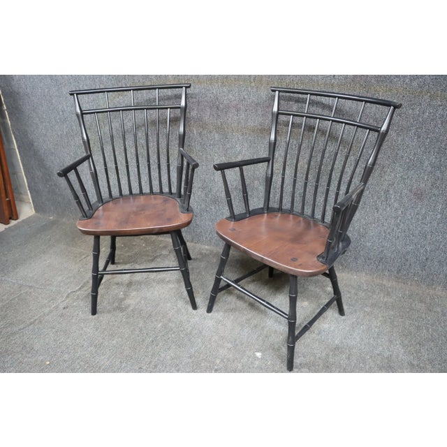 Benchmade Bamboo Style Cherry Armchairs For Sale In Philadelphia - Image 6 of 11