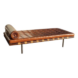 Barcelona Daybed in Tan Leather For Sale