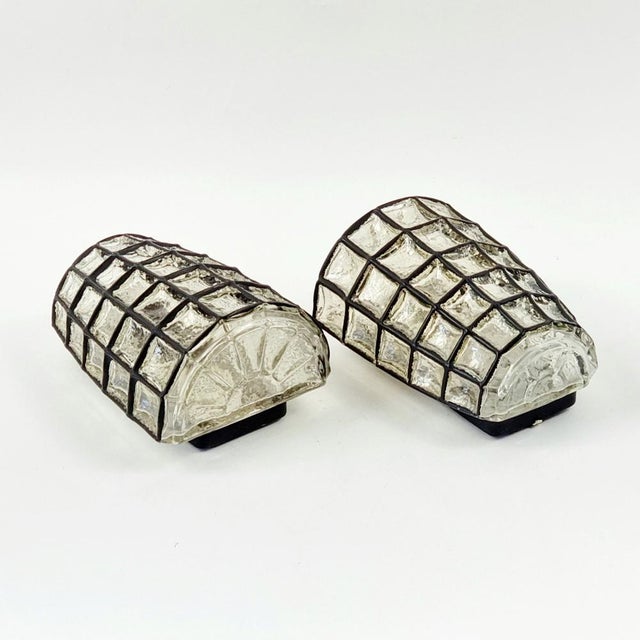 Mid-Century Modern Glass Wall Lights from Limburg, Germany, 1960s, Set of 2 For Sale - Image 6 of 9