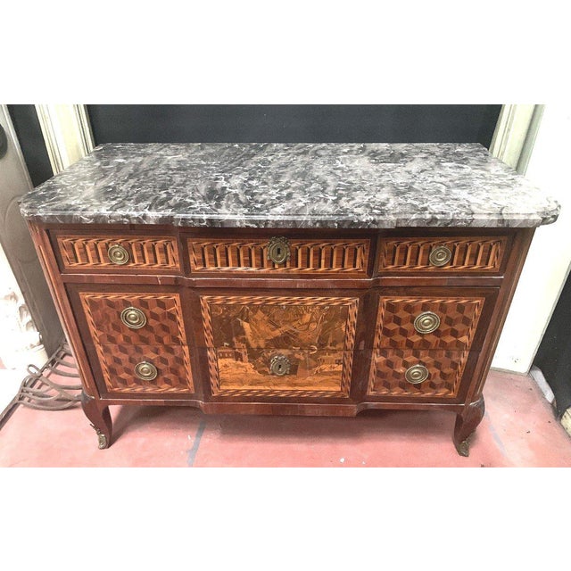 19th Century Transitional Chest of Drawers in Mahogany, Rosewood and Amaranth Veneer For Sale - Image 15 of 16