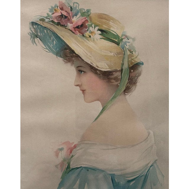 Early 20th Century Pair of Vintage Framed Advertising Prints Titled "American Girl" For Sale - Image 5 of 9