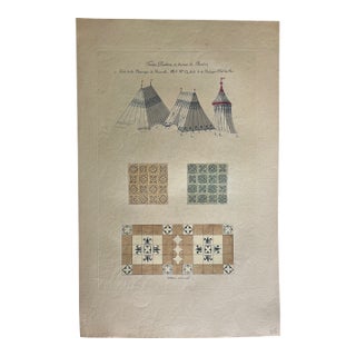 Mid 19th Century Etching Reproduction of Historical Tents and Pavillions by French Artist Nicolas Xavier Willemin For Sale