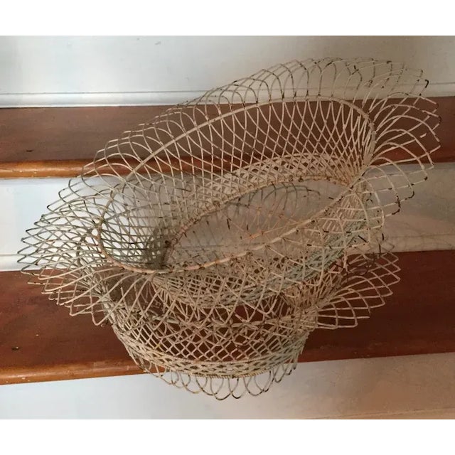 Antique 19th Century Victorian French Oval Wire Garden Baskets or Planters - A Pair For Sale - Image 10 of 13