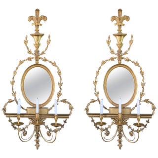 Adam Style Wall Sconces - a Pair For Sale