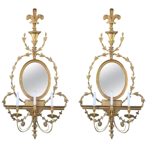 Adam Style Wall Sconces - a Pair