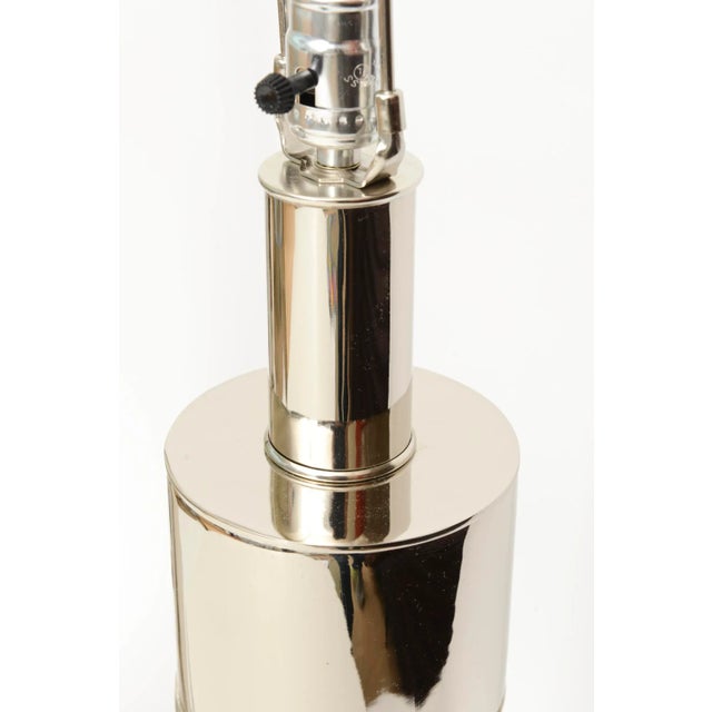 Vintage James Mont Style Nickel Silver Lamps With Asian Medallions Pair of 60's Restored For Sale In Miami - Image 6 of 10