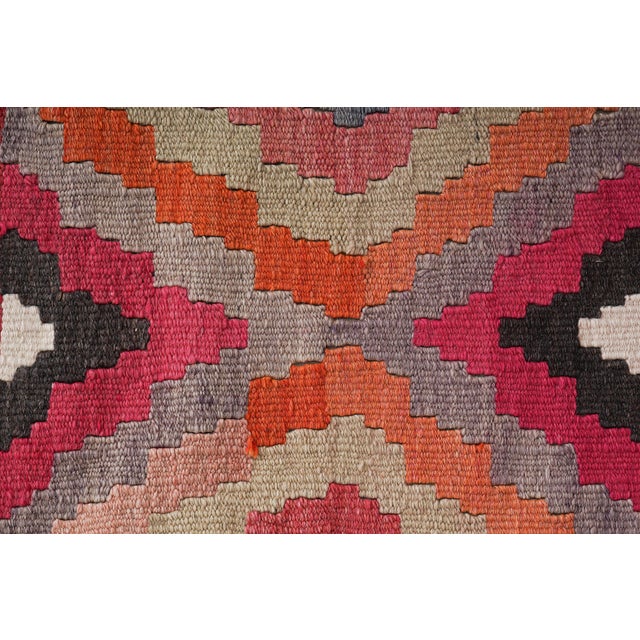 Turkish Pink Kilim Runner 2'6'' X 12'4'' For Sale - Image 9 of 10