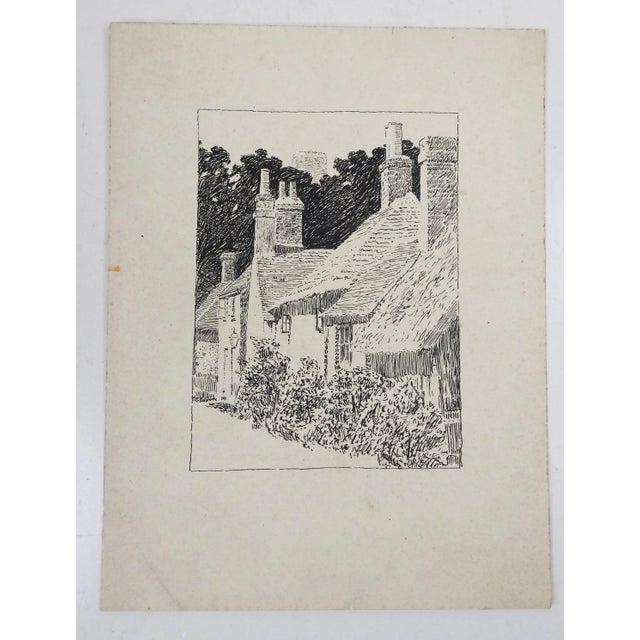 Early 20th Century Collection of Small Antique Architectural Drawings - Set of 4 For Sale - Image 5 of 5