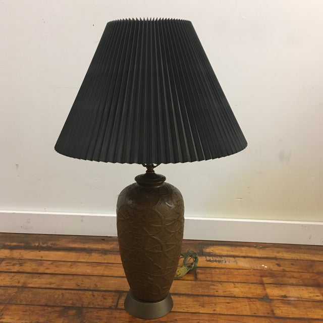 Metal Arts and Crafts Cast Metal Table Lamp For Sale - Image 7 of 8