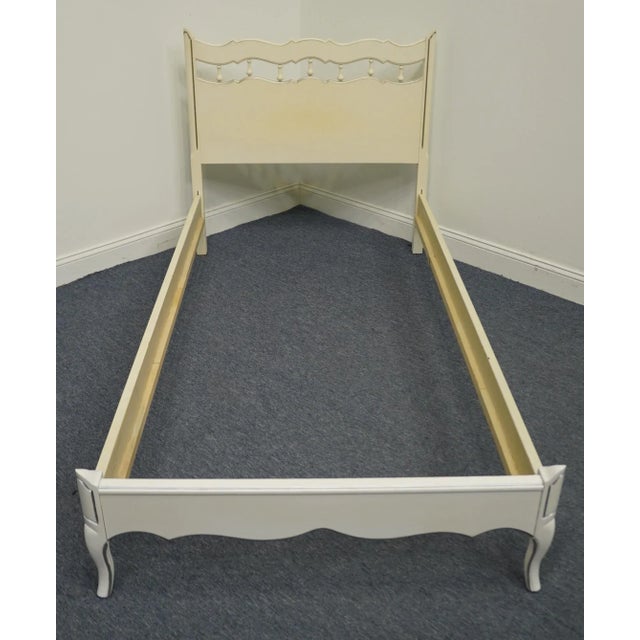 Thomasville Furniture Cream / Off White Painted French Provincial Twin Size Bed Chairish
