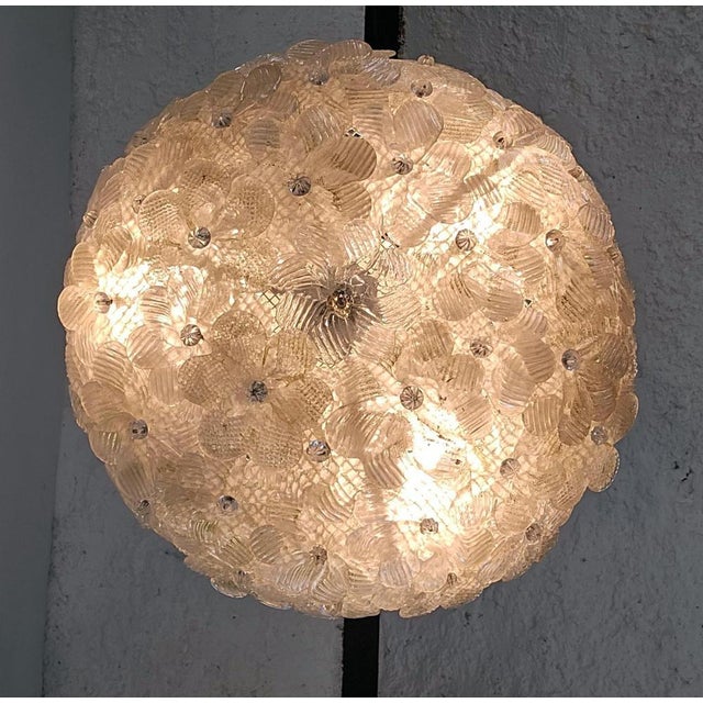 Gold Murano Glass Flower Basket Pendant from Barovier & Toso, Italy For Sale - Image 8 of 13