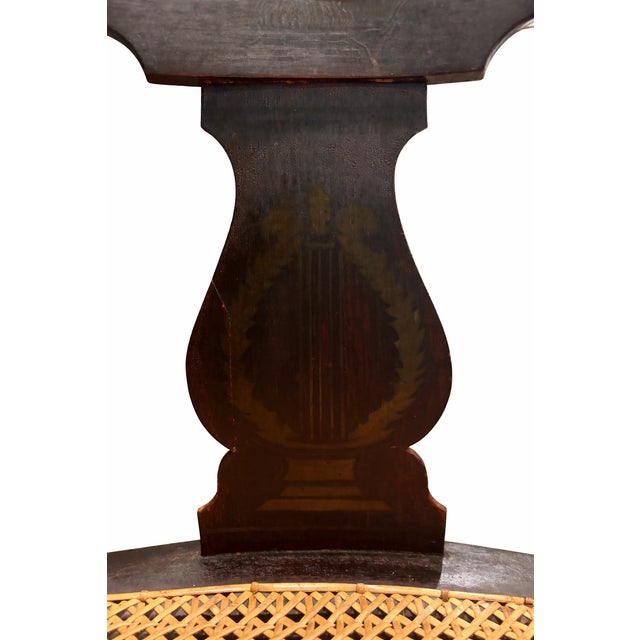 Antique Hand-Caned Side Chair With Original Crackled Lacquer and Ghosted Decorative Motifs, Circa 1820–1840 For Sale - Image 11 of 18