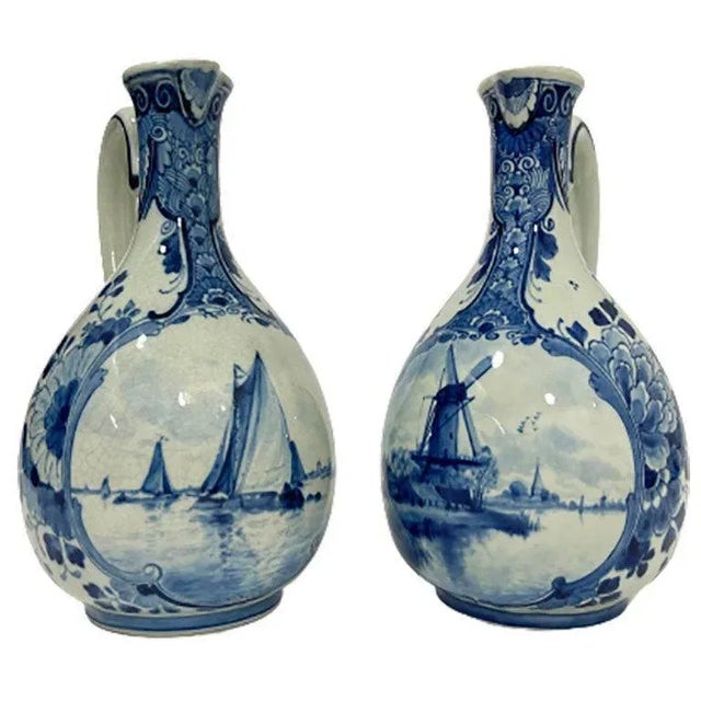 Dutch Delft Bottle Vessels from Porceleyne Fles, 1899-1903, Set of 2 For Sale - Image 12 of 12