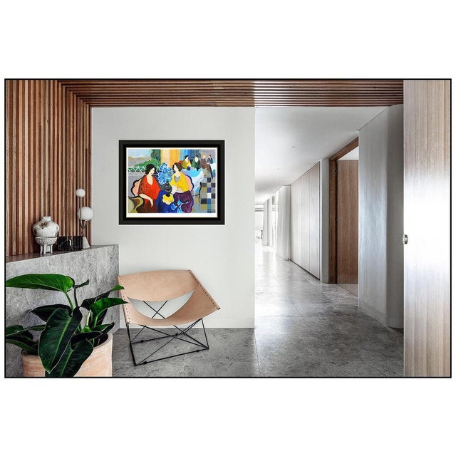 Message us to inquire about custom framing options! (Included for free with every purchase) The artwork here, "Cafe On The...