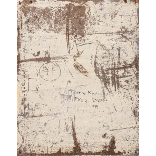 Paint Fred Biesel "Cosmos Radiance" Oil on Board, 1949 For Sale - Image 7 of 8