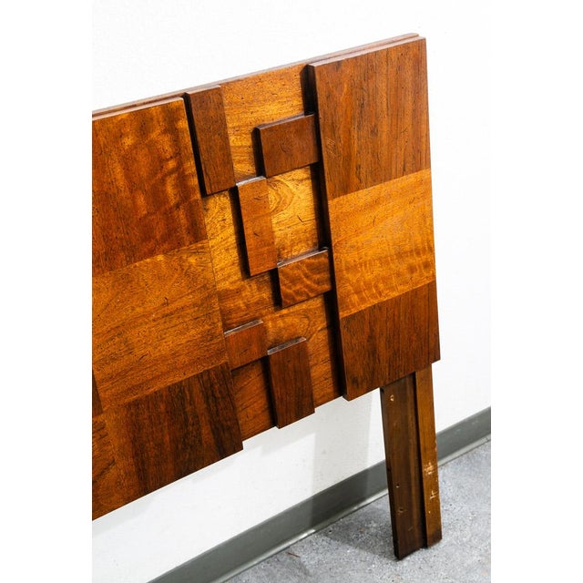 Mid Century Modern Headboard Bed Frame Queen Size Lane Mosaic Pueblo Brutalist Nm For Sale - Image 10 of 11