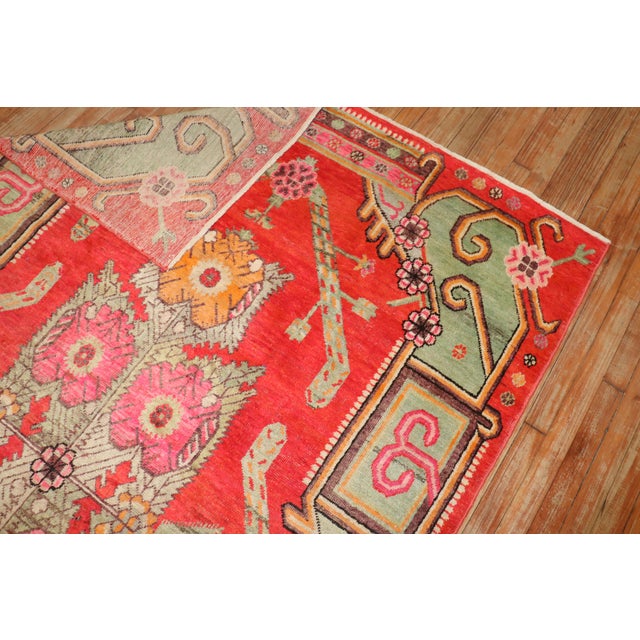 Bright Samarkand Khotan Rug, 5'2''x 8'2'' For Sale - Image 4 of 7