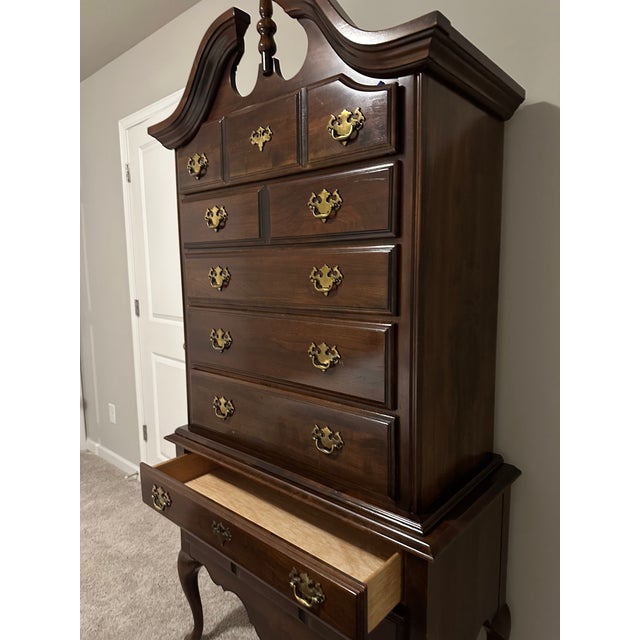 Beautiful vintage Kincaid highboy dresser / chest on chest made of solid cherry wood. Classic traditional design with...