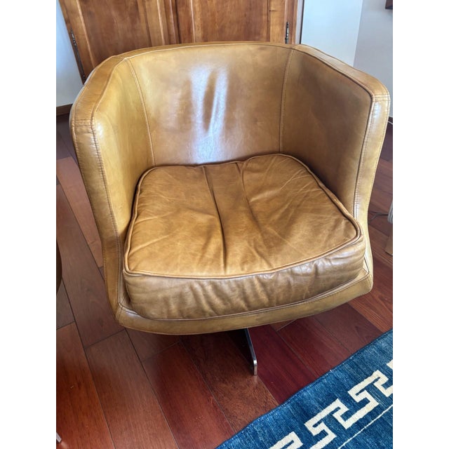 Flamant Swivel Chairs in Cognac Leather, 1970s, Set of 2 For Sale - Image 3 of 9