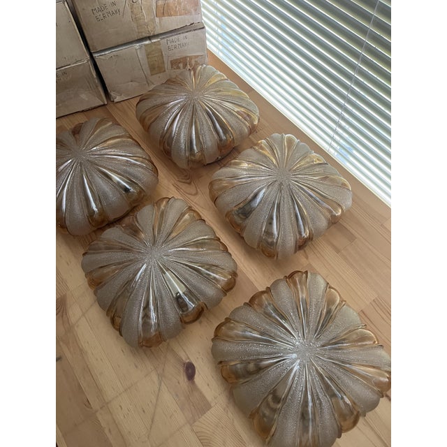 Mid-Century Modern German Glass Flush Mounts by Wila Leuchten, 1970s, Set of 2 For Sale - Image 13 of 15