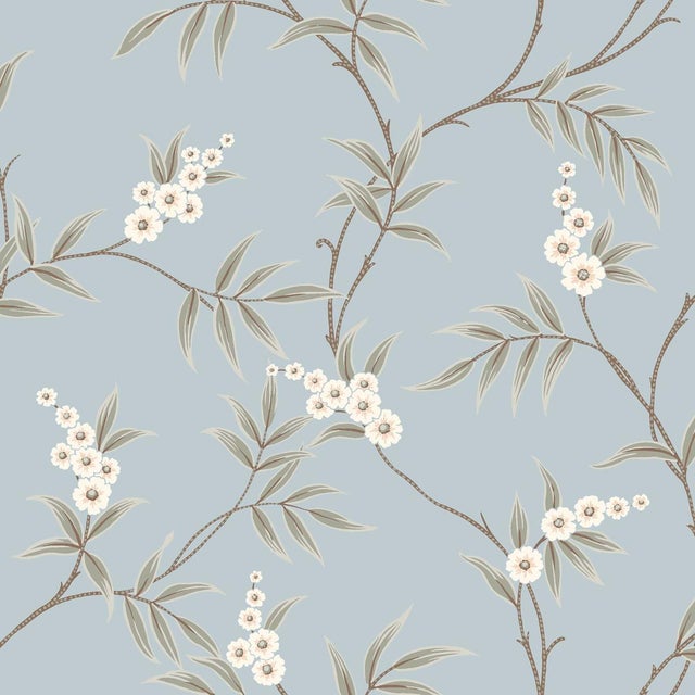 Borastapeter Boråstapeter Floral Tree Wallcovering In Sky For Sale - Image 4 of 4
