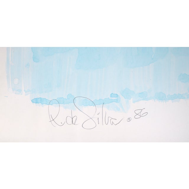 Blue Get in Gear Ii- Geometric Abstract Expressionist Mandala in Acrylic on Paper by Ricardo De Silva For Sale - Image 8 of 8