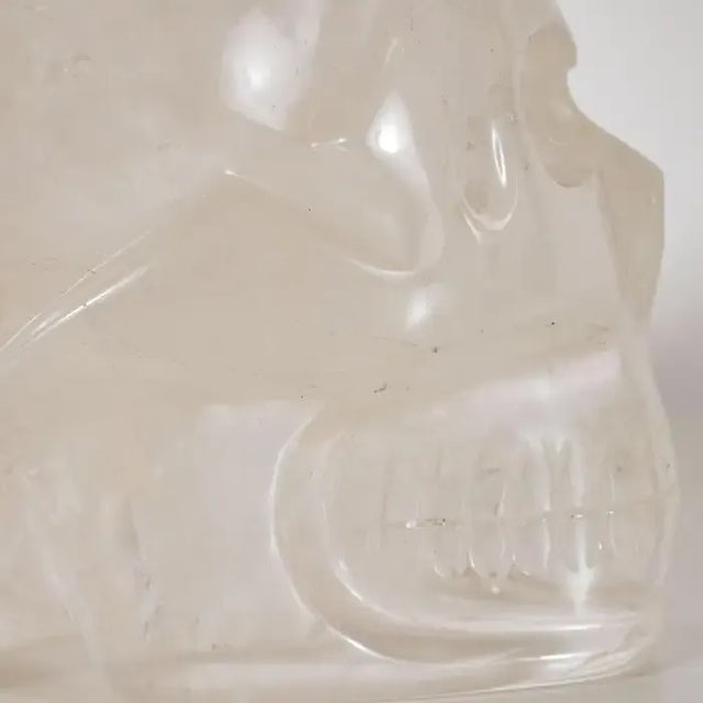 1980s Rock Crystal Skull Sculpture For Sale - Image 10 of 11
